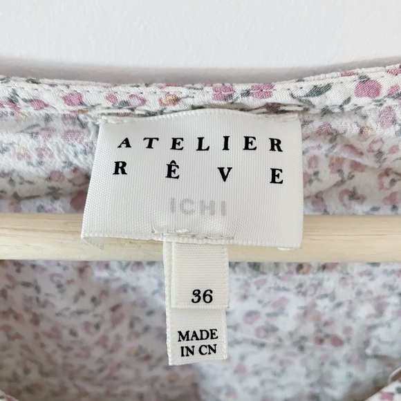 Ichi Atelier Rêve Floral Print Cream Button Down Blouse - Picture 3 of 5